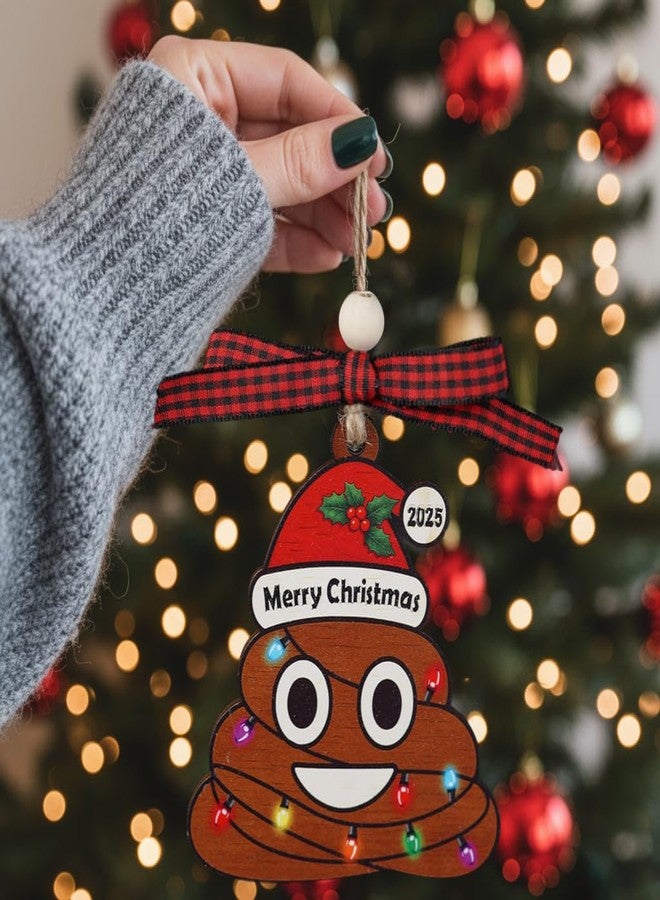 LumenJar Poop Christmas Ornament - Pooping Christmas Ornaments 2025 - Funny Poop Gifts for Adults - Ugly Christmas Ornaments - White Elephant Gifts, Dirty Gag Gift for Women, Friend - Fun Wood Ornaments 2025 - Image 5
